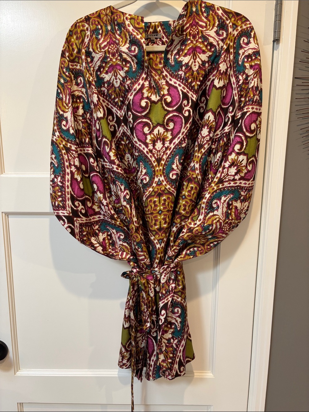 Jigsaw London Floral Paisley Tie-Waist Women's Dress in Multicolor